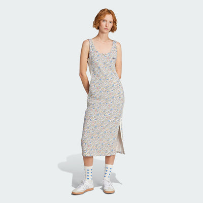 View Women's adidas adidas Originals x Liberty London Bodycon 3-Stripes Maxi Dress